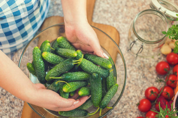 Preserving Fresh Organic Vegetables in Jars