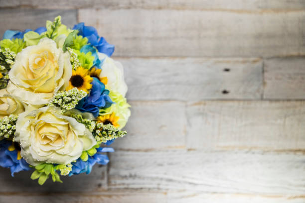 istock Flowers on White Distressed Wood Macro 1161666355