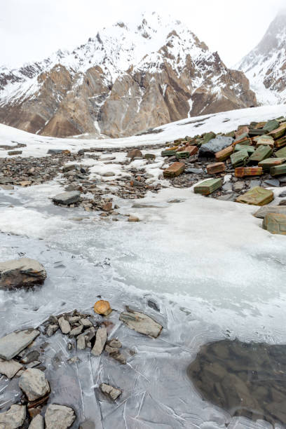istock Garbage scattered over snowy mountain. Let's save the planet and recycle the excess garbage. 1161667289