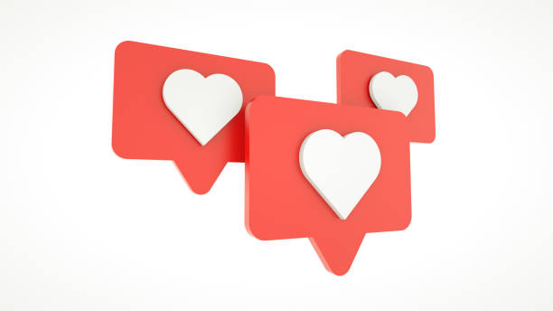 imposta l'icona come cuore su una spilla rossa isolata su sfondo bianco. rendering 3d - american pastime foto e immagini stock