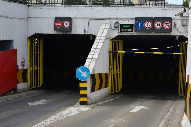 istock Entrance to the underground public garage 1161671408