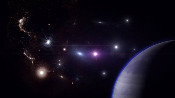 istock Planets and galaxy, science fiction wallpaper. 1161683081
