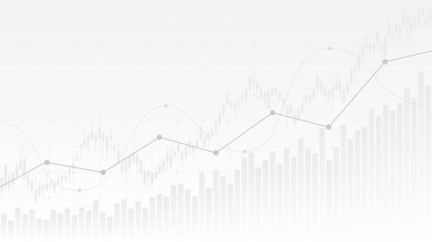 istock abstract financial chart with uptrend line graph and candlestick on black and white color background 1161689758