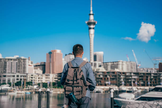 istock Tourist visiting Auckland and sky tower 1161691368
