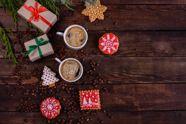istock Christmas homemade gingerbread cookies on a dark background 1161693766