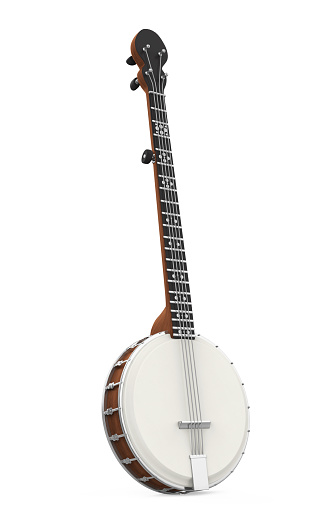 Banjo Musical Instrument isolated on white background. 3D render