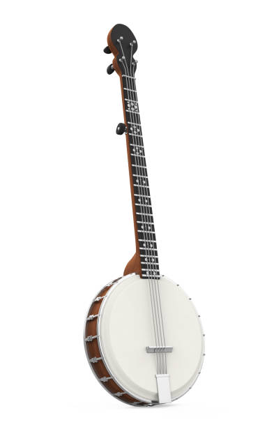 Banjo Musical Instrument Isolated Banjo Musical Instrument isolated on white background. 3D render banjo stock pictures, royalty-free photos & images