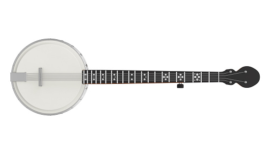 Banjo Musical Instrument isolated on white background. 3D render