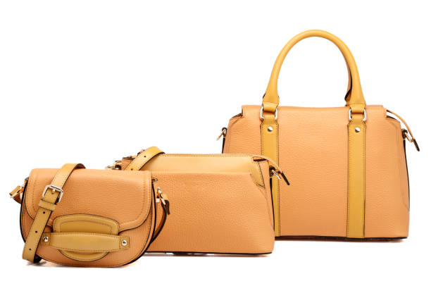 istock Yellow Leather Women Bags On White Background 1161696676