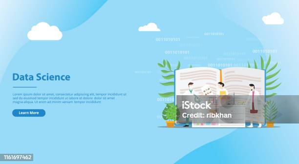 Data Science Concept For Website Template Design Page Vector Stock ...