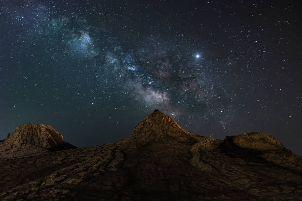istock Mud Volcano in the starry night 1161705589