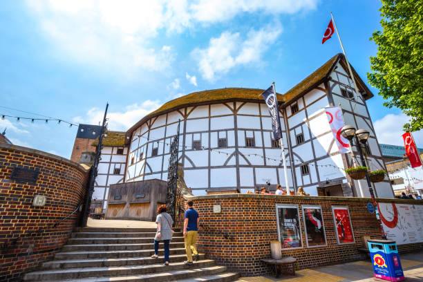London, UK - May 23 2018: Shakespeare's Globe is a reconstruction of the Globe Theatre, associated with William Shakespeare, in the London Borough of Southwark. The original theatre was built in 1599