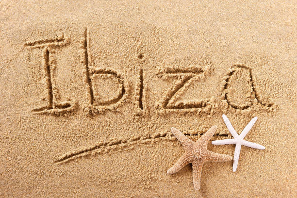 Ibiza Spain beach word travel writing concept