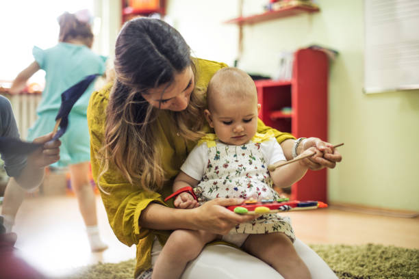 istock The child learns to love music. 1161716341