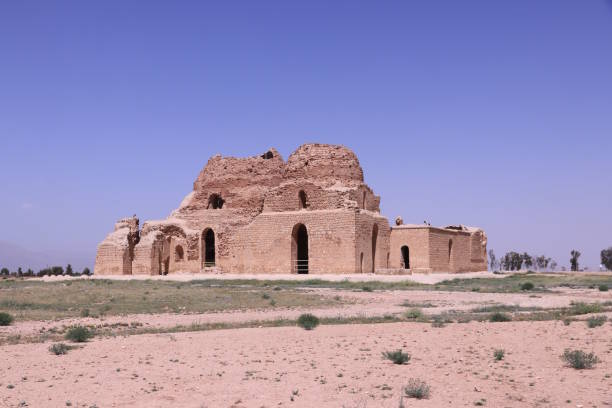 istock Ancient ruined mud castle in Shiraz mountains, Iran 1161718775