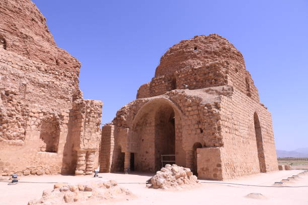 istock Ancient ruined mud castle in Shiraz mountains, Iran 1161720449