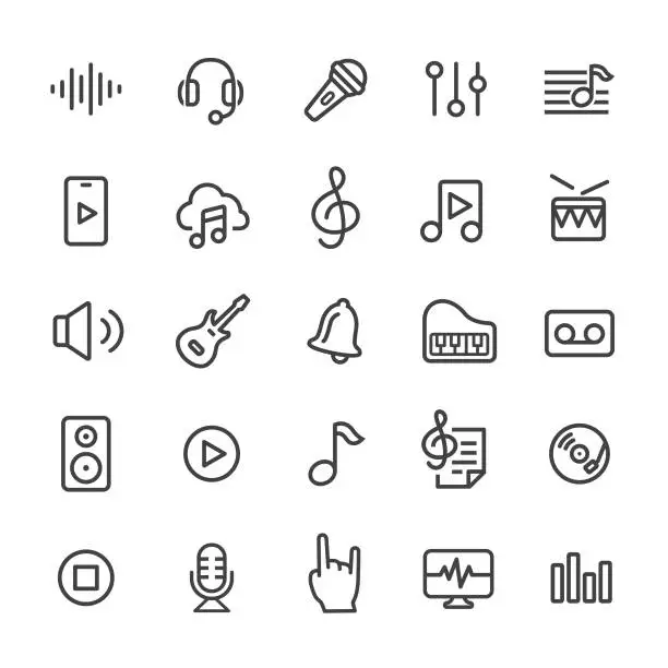 Vector illustration of Music Icons - Smart Line Series