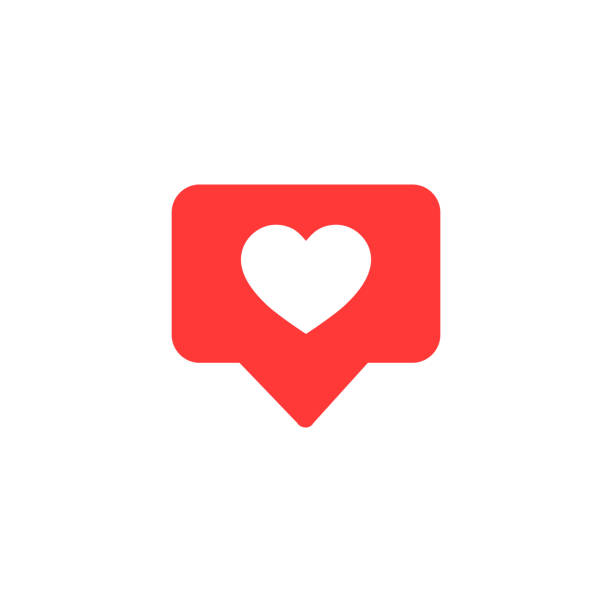 ikona wektora jak. kciuki w górę z kształtem serca. czerwona ikona mediów społecznościowych na odizolowanym tle. wektor eps10 - instagram stock illustrations