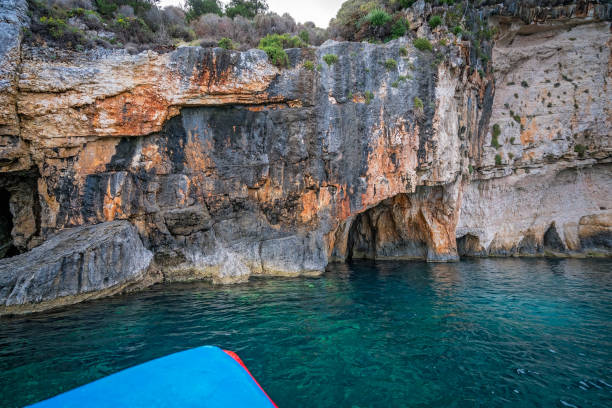 istock Tourist boat heading for the Blue Caves 1161725182