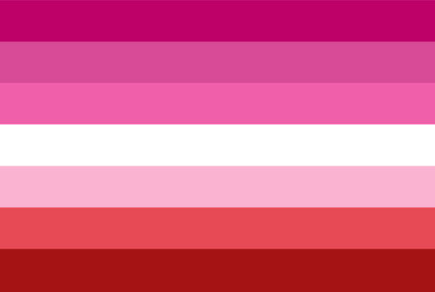 Flag, rectangular shape icon on white background Lipstick Lesbian flag without lips lesbian flag stock illustrations