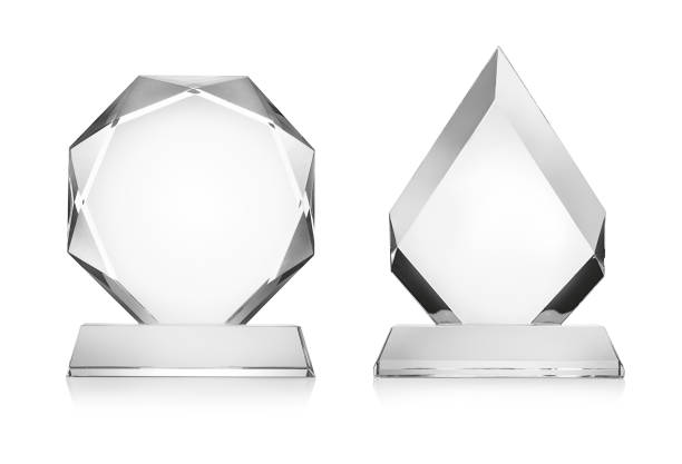 istock Blank glass trophy mockup isolated on white with clipping path 1161729029