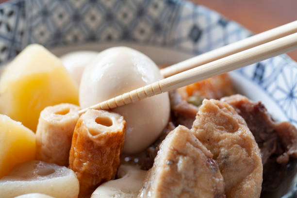 Oden on a plate Oden on a plate chikuwa stock pictures, royalty-free photos & images