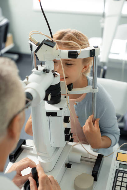 istock Beautiful girl visiting ophthalmologist at the weekend 1161733411