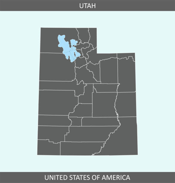 Utah counties map County map of Utah state of United States of America. The map is accurately prepared by a map expert. carbon county utah stock illustrations