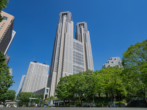 Tokyo Metropolitan Government Building seen from Shinjuku Central Park