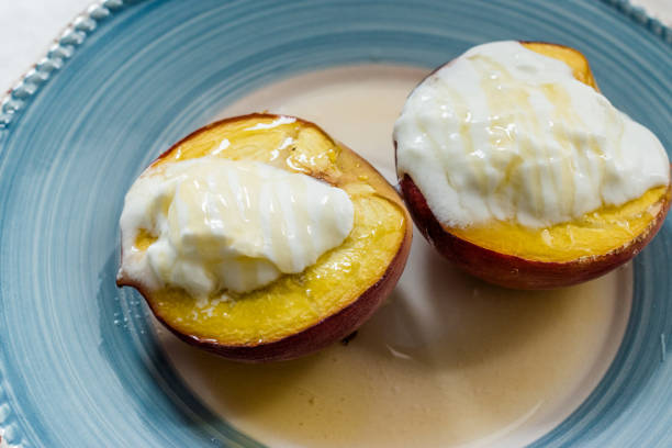 istock Baked Peaches with Greek Yogurt and Honey / Nectarines 1161737747