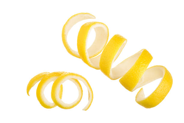 istock Lemon peel isolated on white background without a shadow. Healthy food 1161738924