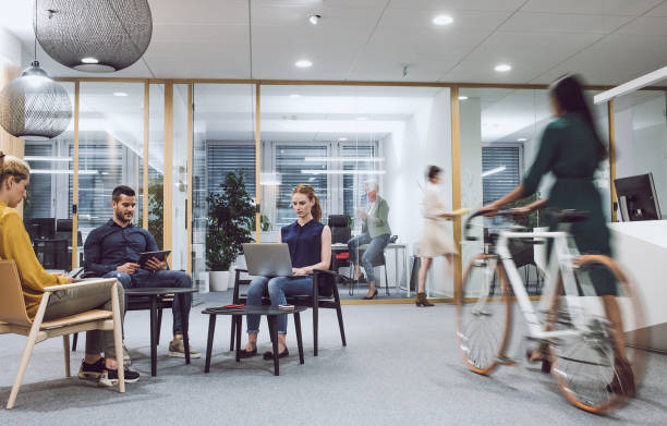 istock Business People Sitting in The Corridor, Working 1161741138