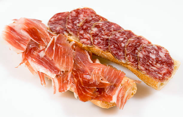 istock Cured Prosciutto and Salami over baguette 116174201