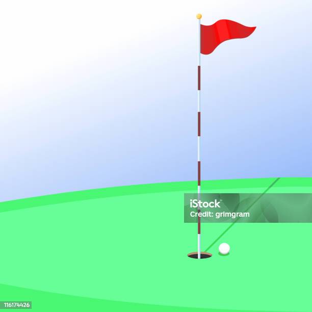 Поле Для Гольфа — стоковая векторная графика и другие изображения на тему Мини-гольф - Мини-гольф, Флаг, Дыра