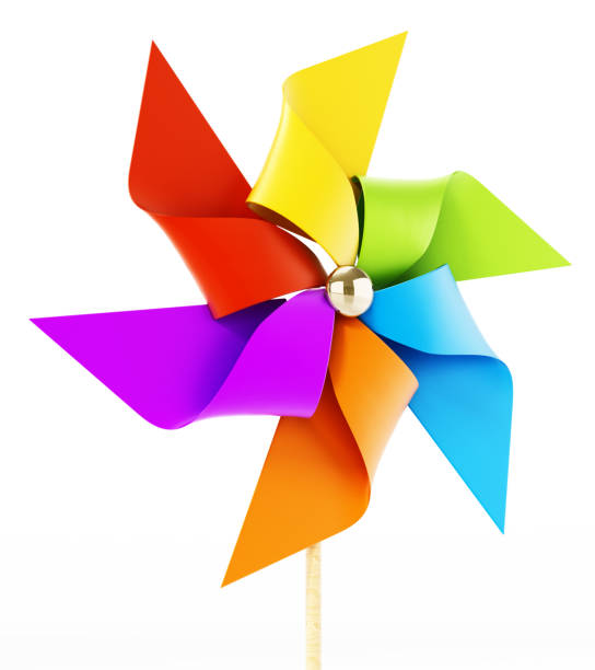 istock Multi-colored toy weather vane isolated on white 1161744889