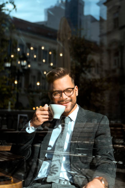 istock Happy businessman on a coffee break 1161746471