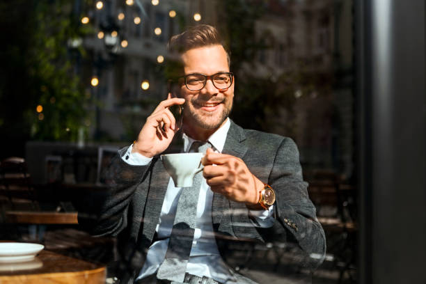 istock Happy businessman on a coffee break 1161746477