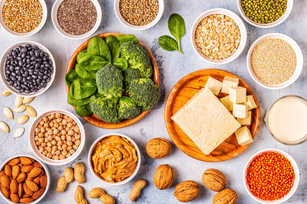 istock Healthy diet vegan food, veggie protein sources 1161748786