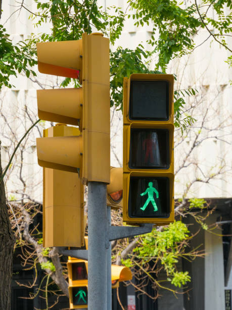 istock Green traffic light at a pedestrian crossing. Barcelona, Spain. 1161752841