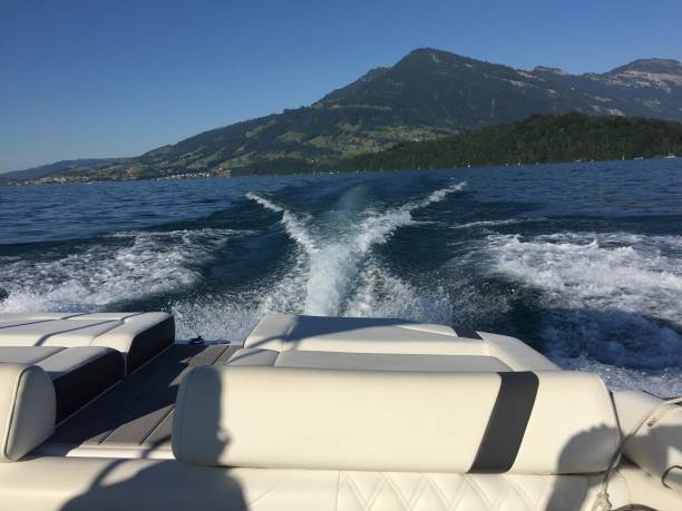istock Stern Wave of motorboat on Lake Lucern 1161753845
