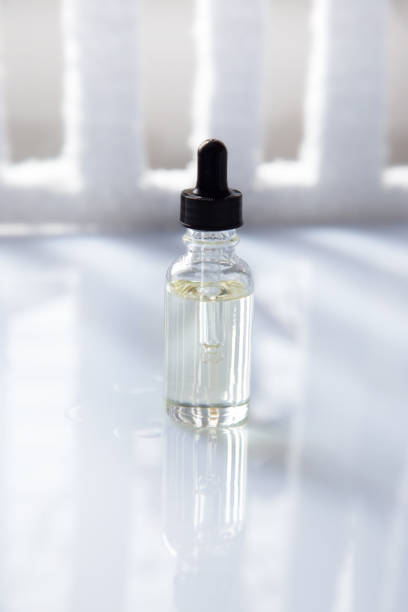 istock Dropper glass bottle with pipette. Mock up Essential liquid . 1161753887