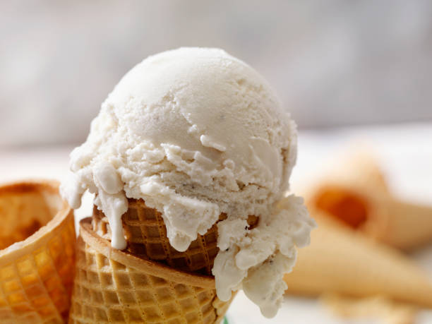 istock Dairy Free, Vegan Coconut Milk Vanilla Ice Cream In a Sugar Cone 1161759093