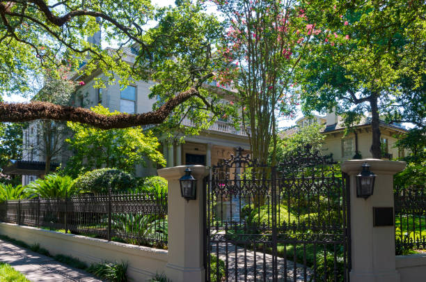 Entry Gate Garden and Home in New Orleans stock photo