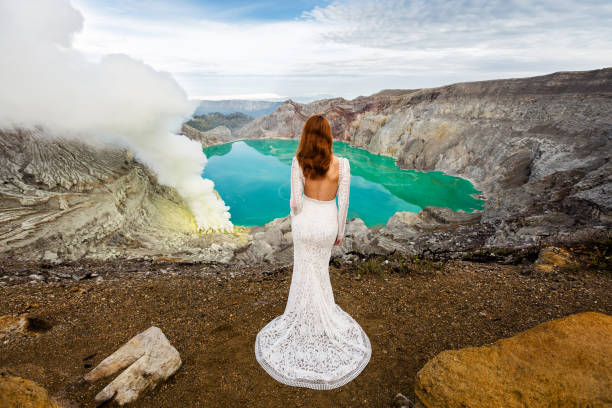istock Bride in a volcanic crater 1161762952