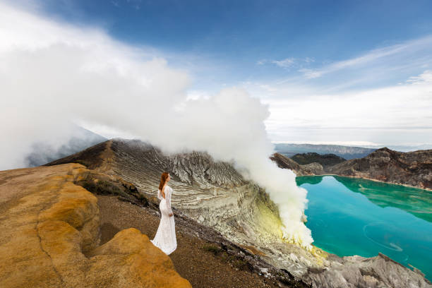 istock Bride in a volcanic crater 1161763110