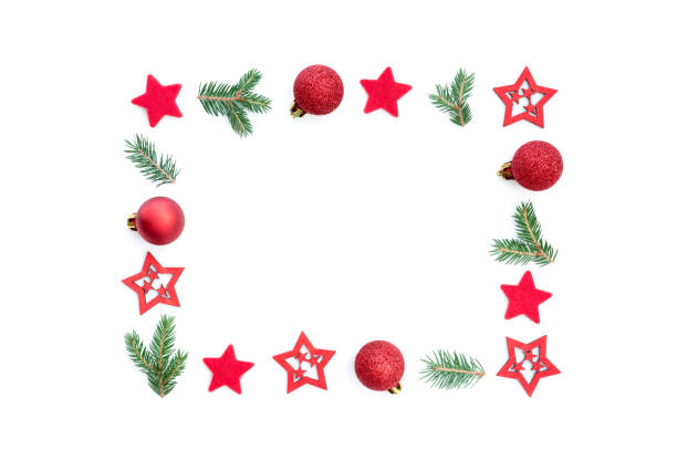 istock Frame Made of Christmas Ornaments On White Background 1161763335