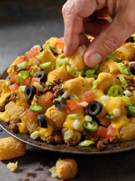 istock Crispy Tator Tot Hash Brown Nachos (Tatchos) 1161763943