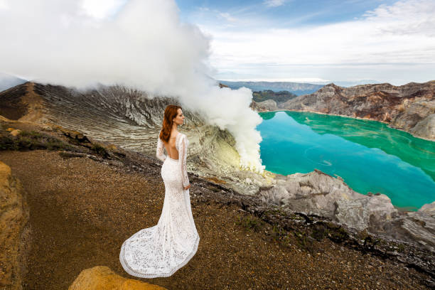 istock Bride in a volcanic crater 1161763986