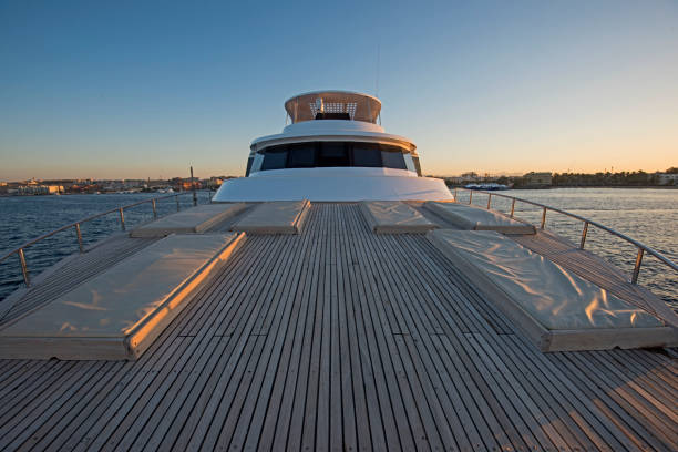 istock View over the bow over a large luxury motor yacht 1161770728