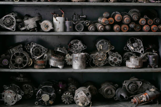 istock generators and starters are stacked on the shelf 1161772015
